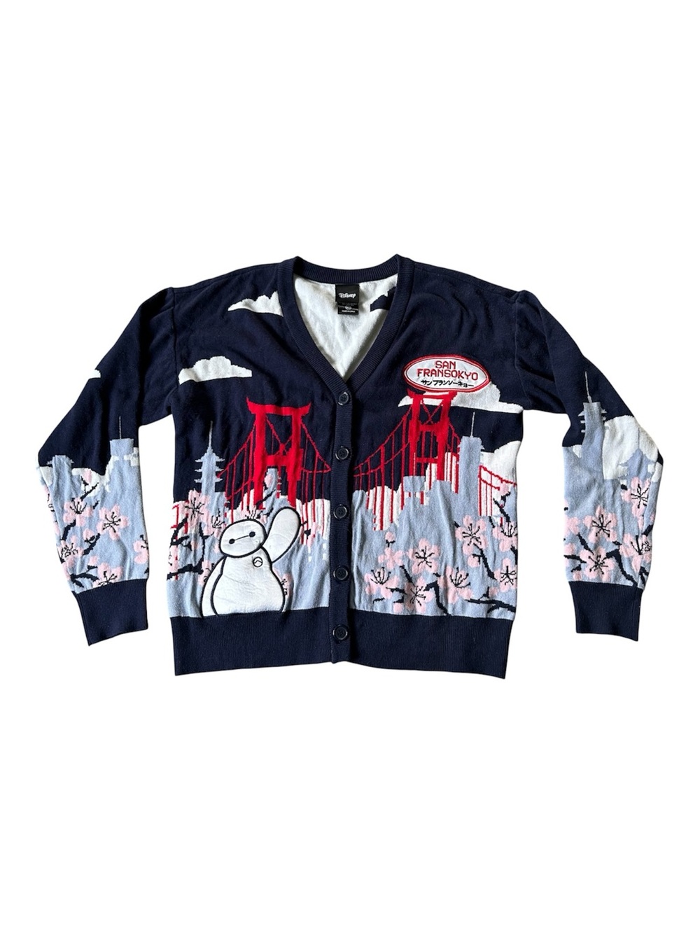 Disney Big Hero 6 Baymax SanFransokyo Boxlunch Exclusive Cardigan Size Large
